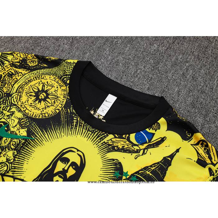 Chandal del Brasil Jesus 24-25 Manga Corta Amarillo - Pantalon Corto